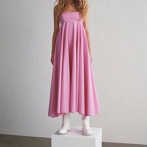zara pink poplin dress